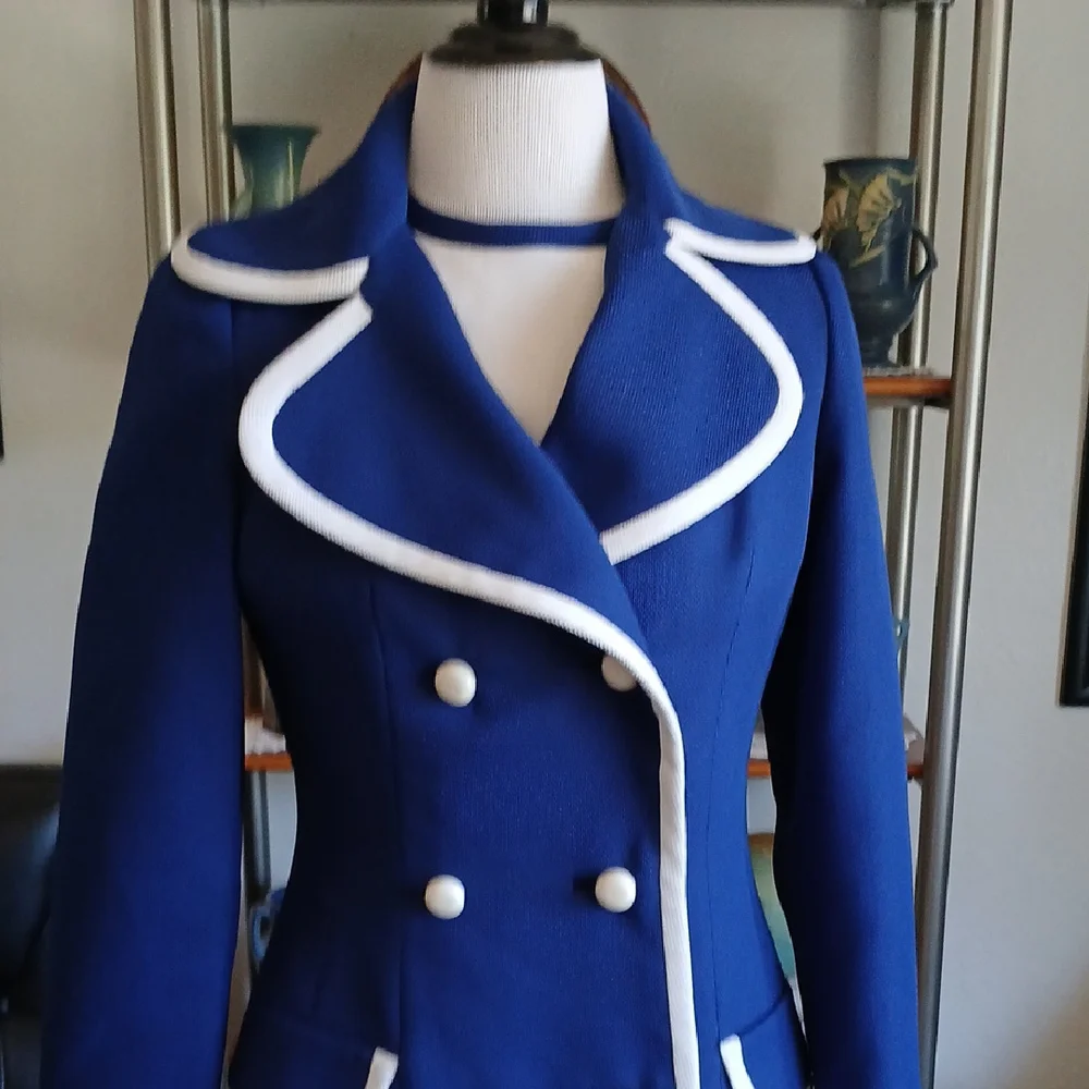 Lilli Ann Vinage 1960s Blue and white dress and jacket sets size S - Picture 3 of 13